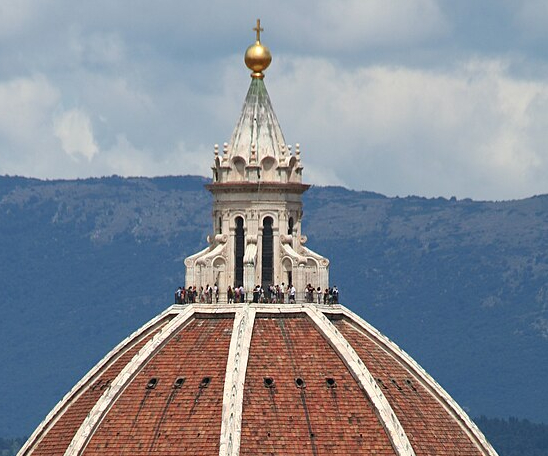 The dome of Florence Cathedral, which includes a cupola at the top.