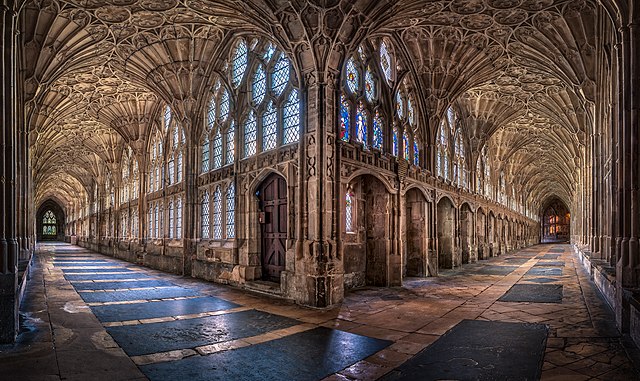 The Cloisters at Gloucester Cathedral.