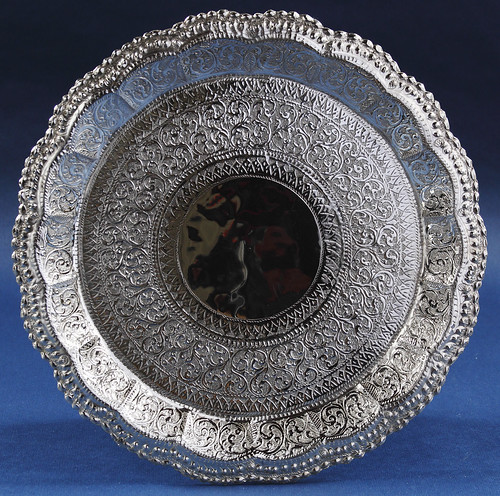 A damascened silver plate.