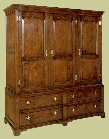 Handmade oak linen press.