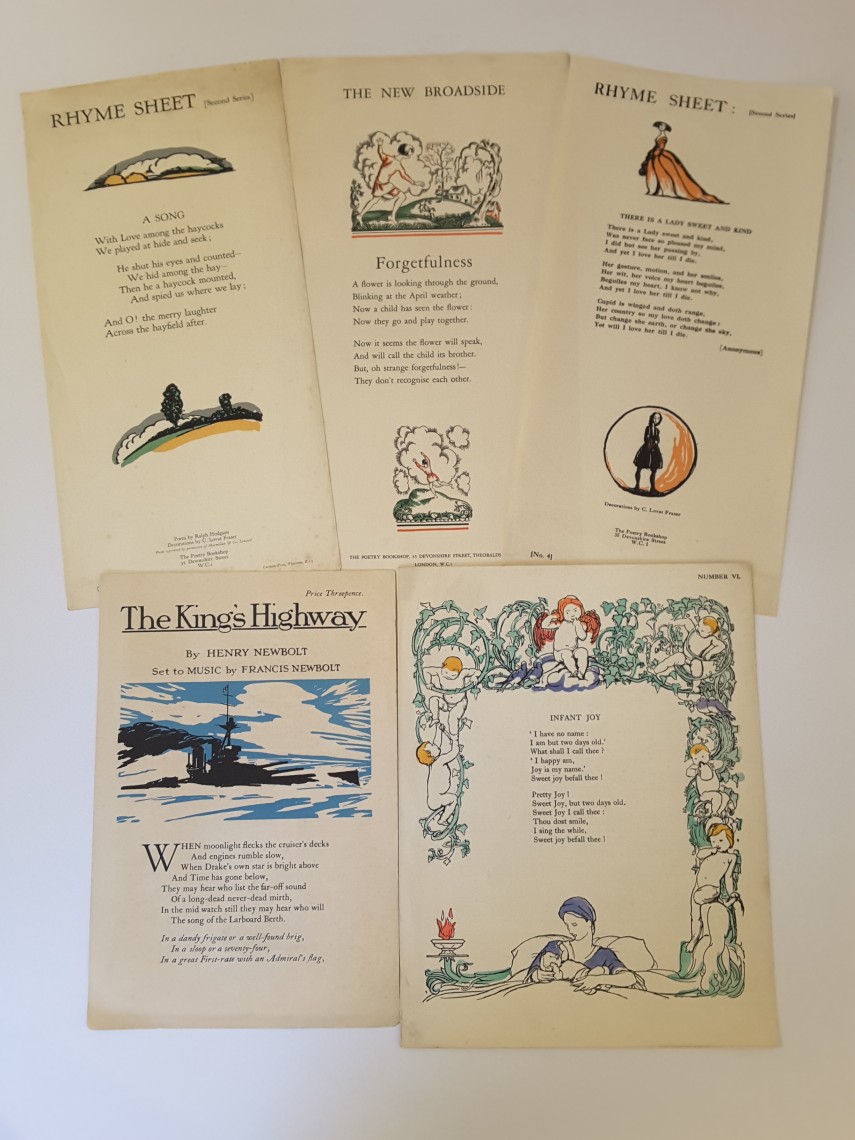 Rhyme Sheets from the Poetry Bookshop.