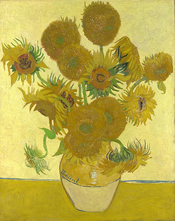 Sunflowers (F454), fourth version: yellow background.