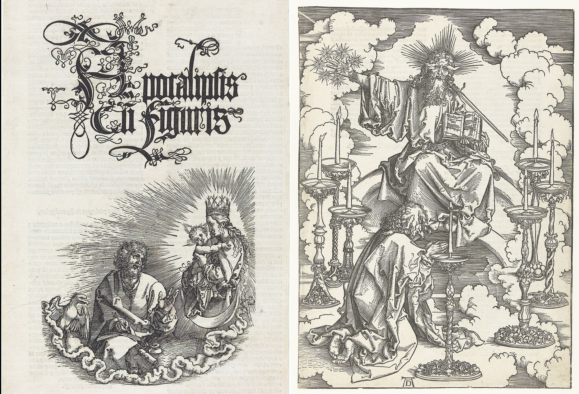 The Frontispiece and St. John's Vision woodcuts from Apokalypse.