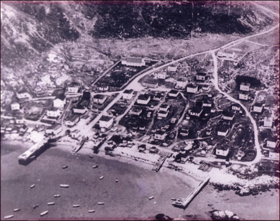 An aerial view of the fishing town of Grole.